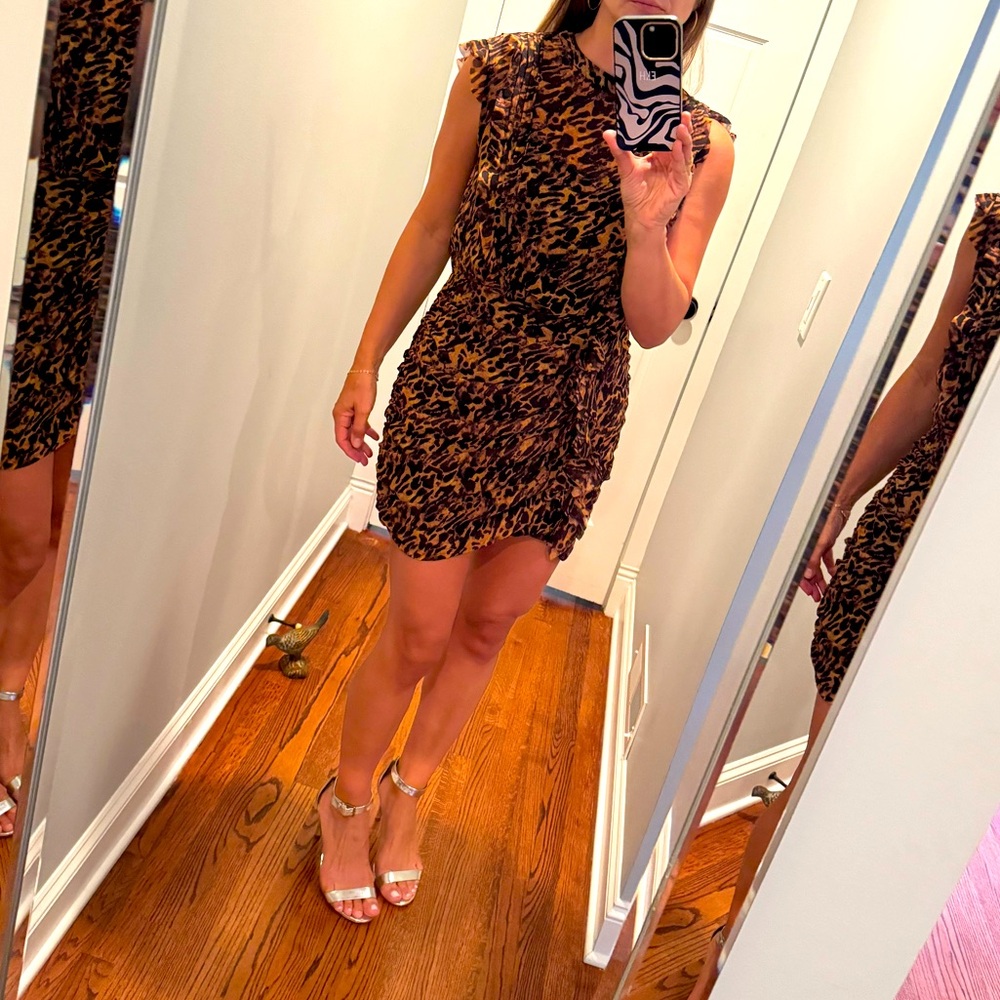 All Saints Hali Ambient leopard print dress, size 10